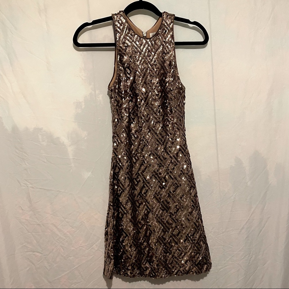 NEW YEAR’S EVE GOLD SEQUIN DRESS MACY’S XS